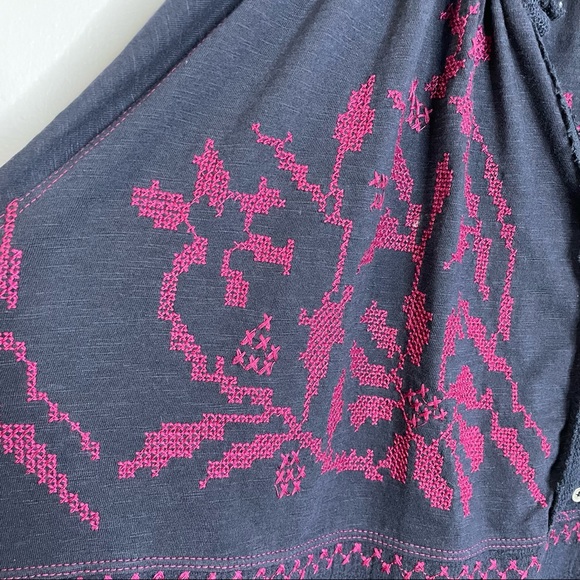 Free People Persuasion Balloon Sleeve Embroidered Peasant Top - Picture 9 of 10